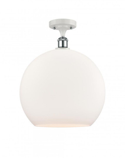 Athens - 1 Light - 14 inch - White Polished Chrome - Semi-Flush Mount (3442|516-1C-WPC-G121-14)