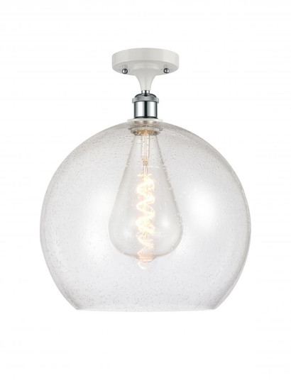 Athens - 1 Light - 14 inch - White Polished Chrome - Semi-Flush Mount (3442|516-1C-WPC-G124-14-LED)