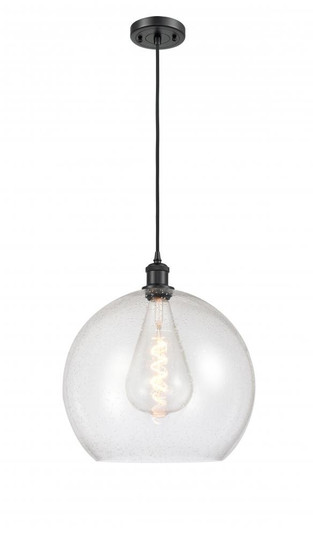 Athens - 1 Light - 14 inch - Matte Black - Cord hung - Pendant (3442|516-1P-BK-G124-14-LED)