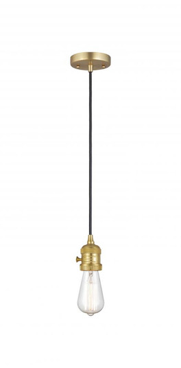 Bare Bulb - 1 Light - 3 inch - Satin Gold - Cord hung - Mini Pendant (3442|201CSW-SG-LED)