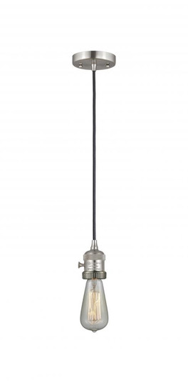 Bare Bulb - 1 Light - 3 inch - Brushed Satin Nickel - Cord hung - Mini Pendant (3442|201CSW-SN)