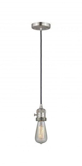 Bare Bulb - 1 Light - 3 inch - Brushed Satin Nickel - Cord hung - Mini Pendant (3442|201CSW-SN-LED)