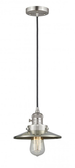 Railroad - 1 Light - 8 inch - Brushed Satin Nickel - Cord hung - Mini Pendant (3442|201CSW-SN-M2)