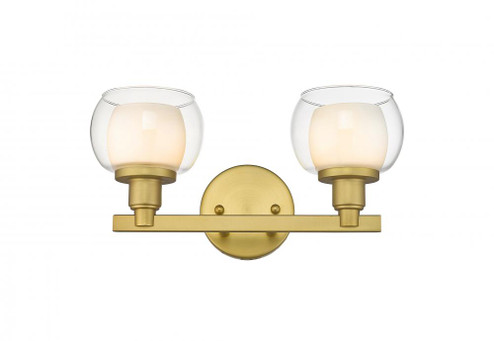 Cairo - 2 Light - 15 inch - Satin Gold - Bath Vanity Light (3442|330-2W-SG-CLW-LED)