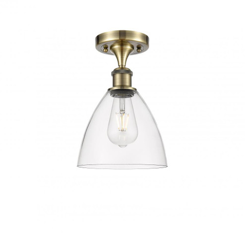 Bristol - 1 Light - 8 inch - Antique Brass - Semi-Flush Mount (3442|516-1C-AB-GBD-752-LED)