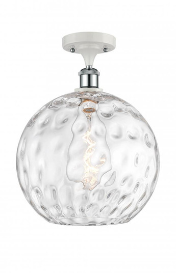 Athens Water Glass - 1 Light - 12 inch - White Polished Chrome - Semi-Flush Mount (3442|516-1C-WPC-G1215-12-LED)