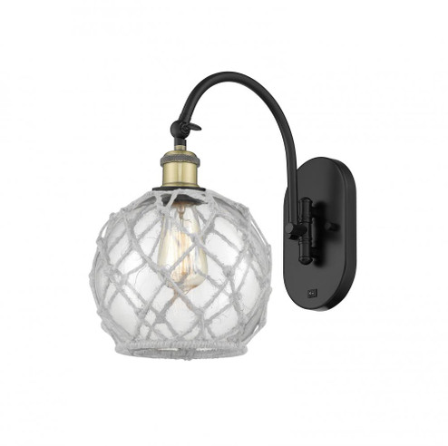 Farmhouse Rope - 1 Light - 8 inch - Black Antique Brass - Adjustable Swing Arm (3442|518-1W-BAB-G122-8RW)