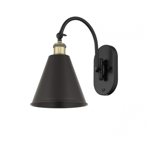 Berkshire - 1 Light - 8 inch - Black Antique Brass - Adjustable Swing Arm (3442|518-1W-BAB-MBC-8-BK)