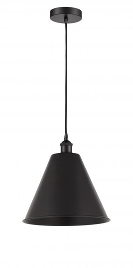 Berkshire - 1 Light - 12 inch - Matte Black - Cord hung - Mini Pendant (3442|616-1P-BK-MBC-12-BK)