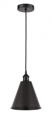 Berkshire - 1 Light - 8 inch - Matte Black - Cord hung - Mini Pendant (3442|616-1P-BK-MBC-8-BK-LED)