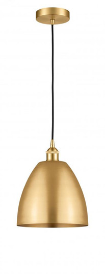 Bristol - 1 Light - 9 inch - Satin Gold - Cord hung - Mini Pendant (3442|616-1P-SG-MBD-9-SG-LED)