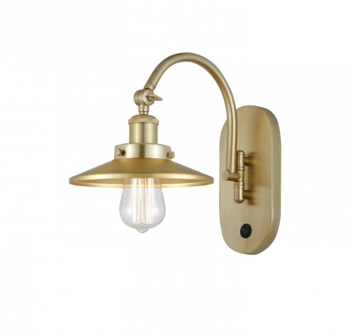 Railroad - 1 Light - 8 inch - Satin Gold - Adjustable Swing Arm (3442|918-1W-SG-M4)