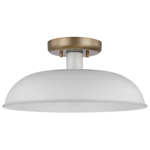 Colony; 1 Light; Small Semi-Flush Mount Fixture; Matte White with Burnished Brass (81|60/7490)