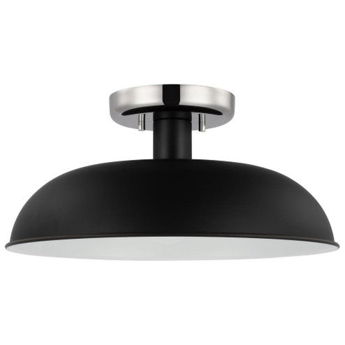 Colony; 1 Light; Small Semi-Flush Mount Fixture; Matte Black with Polished Nickel (81|60/7492)