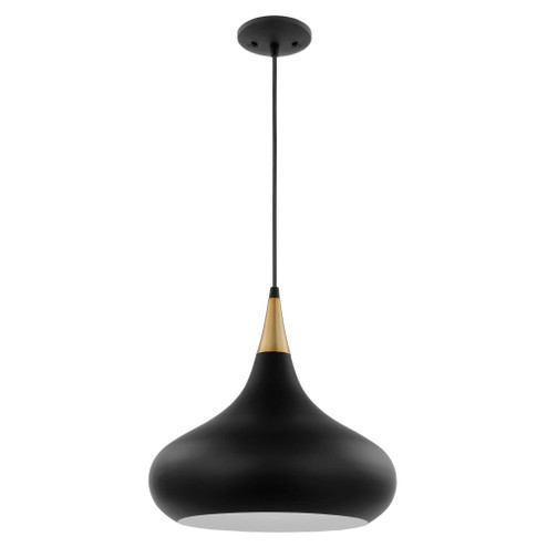 Phoenix; 1 Light; Medium Pendant; Matte Black with Burnished Brass (81|60/7514)