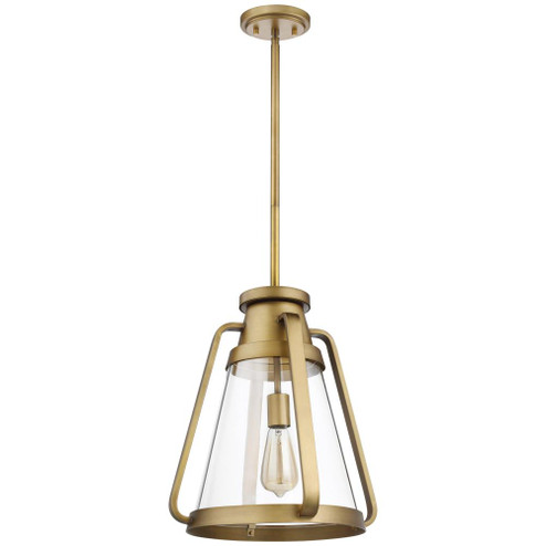 Everett; 1 Light; 14 Inch Pendant; Natural Brass with Clear Glass (81|60/7563)