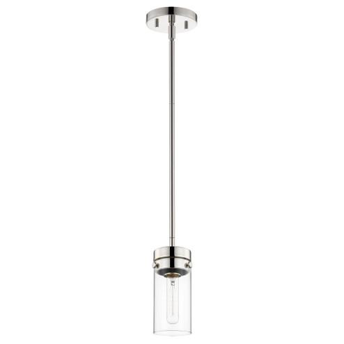 Intersection; 1 Light; Mini Pendant; Polished Nickel with Clear Glass (81|60/7629)