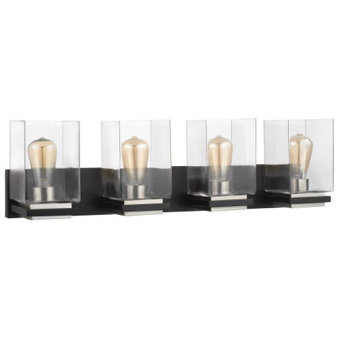 Crossroads; 4 Light Vanity; Matte Black with Clear Glass (81|60/7654)