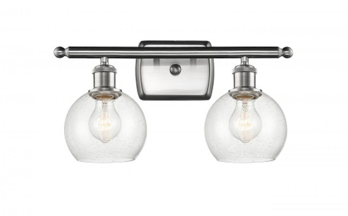 Athens - 2 Light - 16 inch - Brushed Satin Nickel - Bath Vanity Light (3442|516-2W-SN-G124-6)