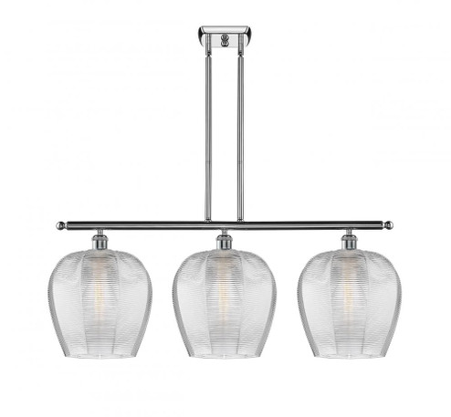 Norfolk - 3 Light - 38 inch - Polished Chrome - Stem hung - Island Light (3442|516-3I-PC-G462-12)