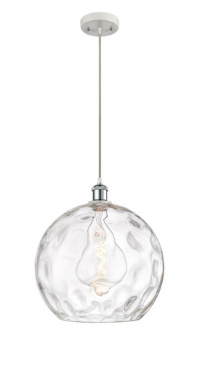 Athens Water Glass - 1 Light - 13 inch - White Polished Chrome - Cord hung - Pendant (3442|516-1P-WPC-G1215-14)