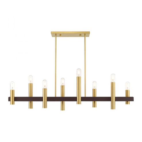 8 Lt Satin Brass & Bronze Linear Chandelier (108|46868-12)