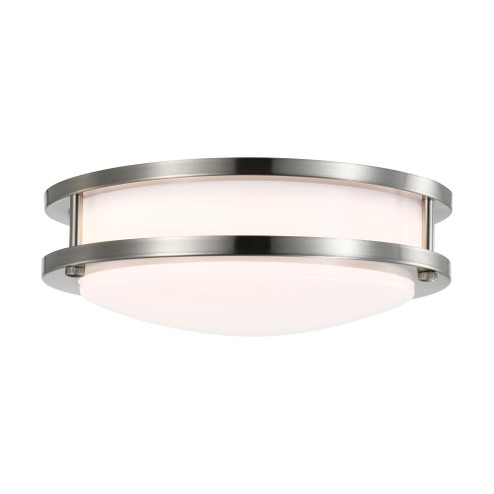 16 Watt; 10 inch; LED Flush Mount Fixture; 3000K; Dimmable; Brushed Nickel; White Lens (81|62/1561)