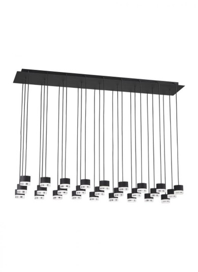 Modern Gable dimmable LED 27-light Ceiling Chandelier in a Nightshade Black finish (7355|700TRSPGBL27TB-LED930120)