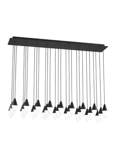 Modern Turret dimmable LED 27-light Ceiling Chandelier in a Nightshade Black finish (7355|700TRSPTRT27TB-LED930120)