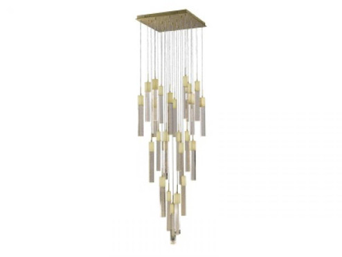 The Original Glacier Avenue Collection Brushed Brass 25 Light Pendant Fixture With Clear Crystal (4450|HF1904-25-GL-BB-C)