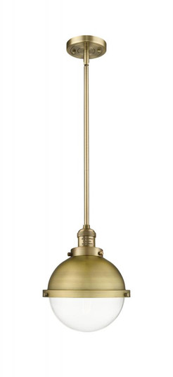 Hampden - 1 Light - 9 inch - Brushed Brass - Stem Hung - Mini Pendant (3442|201S-BB-HFS-82-BB-LED)