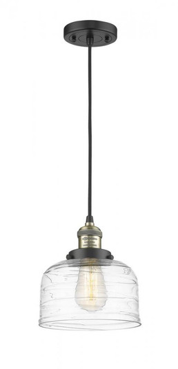 Bell - 1 Light - 8 inch - Black Antique Brass - Cord hung - Mini Pendant (3442|201C-BAB-G713)