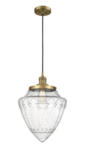 Bullet - 1 Light - 12 inch - Brushed Brass - Cord hung - Mini Pendant (3442|201C-BB-G664-12)