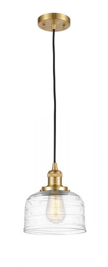 Bell - 1 Light - 8 inch - Satin Gold - Cord hung - Mini Pendant (3442|201C-SG-G713-LED)