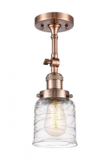 Bell - 1 Light - 5 inch - Antique Copper - Adjustable Semi-Flush Mount (3442|201F-AC-G513-LED)