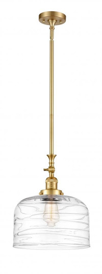 Bell - 1 Light - 12 inch - Satin Gold - Stem Hung - Mini Pendant (3442|206-SG-G713-L)