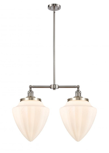 Bullet - 2 Light - 24 inch - Brushed Satin Nickel - Stem Hung - Adjustable Island Light (3442|209-SN-G661-12)