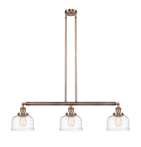 Bell - 3 Light - 41 inch - Antique Copper - Stem Hung - Adjustable Island Light (3442|213-AC-G713)