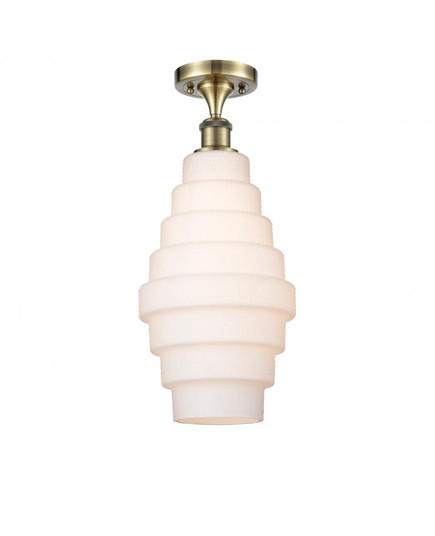 Cascade - 1 Light - 8 inch - Antique Brass - Semi-Flush Mount (3442|516-1C-AB-G671-8)