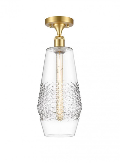 Windham - 1 Light - 7 inch - Satin Gold - Semi-Flush Mount (3442|516-1C-SG-G682-7)