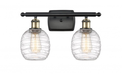 Belfast - 2 Light - 16 inch - Black Antique Brass - Bath Vanity Light (3442|516-2W-BAB-G1013-LED)