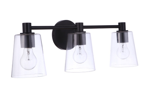 Emilio 3 Light Vanity in Flat Black (20|12623FB3)
