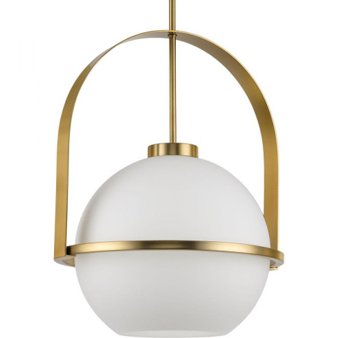 Delayne Collection One-Light Mid-Century Modern Brushed Bronze Etched Opal Glass Pendant Light (149|P500359-109)