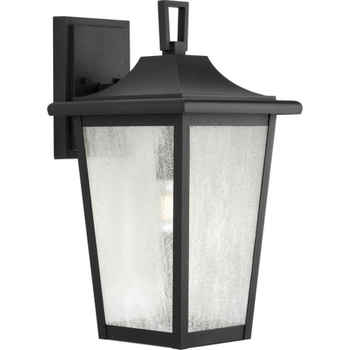 Padgett Collection One-Light Transitional Textured Black Clear Seeded Glass Outdoor Wall Lantern (149|P560309-031)
