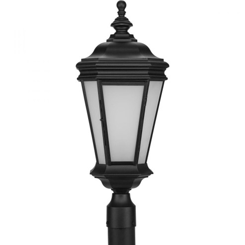 Crawford Collection One-Light Traditional Textured Black Etched Glass Outdoor Post Light (149|P6440-31MD)