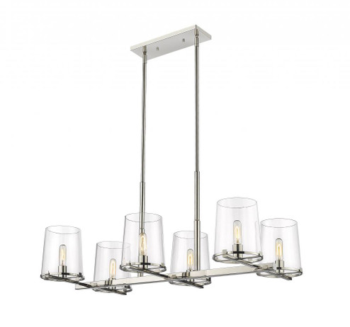 6 Light Linear Chandelier (276|3032-6L-PN)