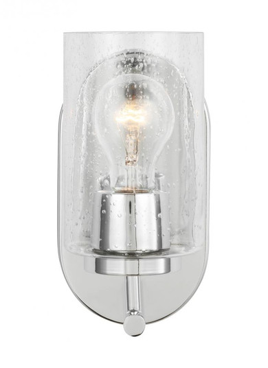 Oslo dimmable 1-light wall bath sconce in a chrome finish with clear seeded glass shade (38|41170-05)