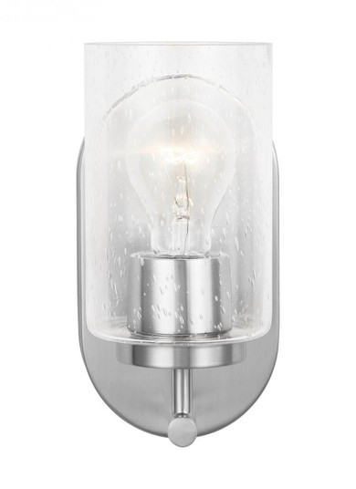 Oslo dimmable 1-light wall bath sconce in a brushed nickel finish with clear seeded glass shade (38|41170-962)