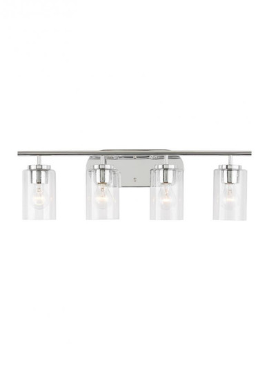 Oslo dimmable 4-light wall bath sconce in a chrome finish with clear seeded glass shade (38|41173-05)