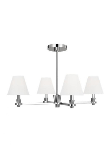 Paisley transitional dimmable indoor medium 4-light chandelier in a polished nickel finish with whit (7725|AC1114PN)